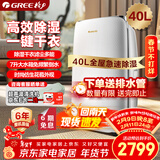 格力（GREE）【干衣除湿】除湿机家用抽湿机40升/天单间≤80㎡低噪回南天除潮防霉吸湿抽湿器智能控湿DH40EF