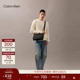 Calvin KleinJeans【新年礼物】男士休闲通勤风ck翻盖方包邮差包单肩斜挎包 UB1-太空黑 OS