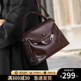 CADUNI KAISER包包女包牛皮通勤凯莉包休闲轻奢单肩包生日礼物高级感送女友老婆 【咖啡色】新年送老婆实用高档 新款时尚大容量高档手提斜挎包