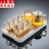 正扬玻璃茶具套装家用小套功夫茶杯简约透明红茶泡茶器办公室客厅喝茶