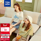 唐狮（TonLion）2025短袖T恤女半袖体恤chic宽松上衣