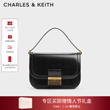 CHARLES&KEITH复古锁扣豆腐包单肩斜挎包包女包生日礼物CK2-80781400 Black黑色CK2-80782444 S/M