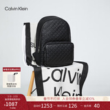 Calvin KleinJeans【情人节礼物】男休闲校园满版ck压印字母拉链大容量双肩包 UB1-太空黑 OS