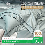 La Torretta 枕套一对 100支抗菌100%纯棉长绒全棉枕芯枕头套 梵星蓝48x74cm