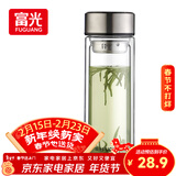 富光双层玻璃杯大容量带茶隔水杯高硼硅泡茶杯子商务男士办公杯