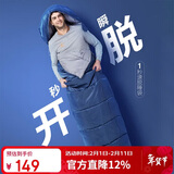 探路者（TOREAD）棉睡袋 秋冬户外情侣通用柔软舒适旅行睡袋 TECCBK90880-K451 铁蓝灰右