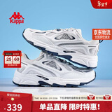 卡帕（Kappa）官方羽翼背靠背老爹鞋男春季厚底增高休闲运动鞋子男 经典白 42