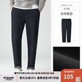 千纸鹤男士黑色牛仔裤春秋新款直筒宽松休闲长裤男生裤子男潮82791 01D牛仔黑 加绒 29 (2尺2)