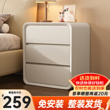 锦汐床头柜实木奶油风收纳柜卧室2025新款床边柜简约轻奢高级感置物柜 【加厚实木】50CM-三抽#