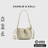 CHARLIE&KELLI CK品牌包包女款斜挎包云朵包轻奢小众单肩女包新年情人节礼物 绿色【代写贺卡 品牌礼袋】
