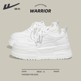 回力厚底小白鞋女小个子增高2026新款春季松糕百搭板鞋爆款鞋子女 白色 【6.0厘米超轻厚底】 35