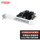魔羯MOGE台式机PCIE转4口SATA3.0硬盘扩展卡NAS群晖硬盘卡 windows/linux免驱 系统启动 MC26921