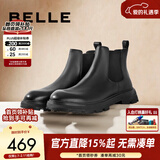 百丽（Belle）切尔西靴男冬季新商场同款增高加绒马丁短靴A0598DD1 黑单里-A0598(筒高11CM) 38 (240mm)