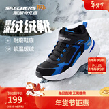 Skechers斯凯奇儿童秋冬休闲男女童二棉鞋轻质加绒保暖靴405222L/302583L 男童/黑色/宝蓝色/BKRY 34