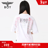 BOY LONDON【繁花】潮牌情侣款短袖樱花翅膀花卉印花T恤N01712 白色 XS