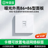 毕亚兹 网络面板 电话墙插座网线盒暗装电脑适用信息模块超五/六/七类模块通用加厚86型带标识卡槽 单口