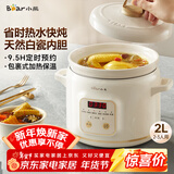 小熊（Bear）电炖锅 电炖盅 煲汤锅 炖汤锅 电砂锅 煮粥锅 婴儿熬粥家用可预约白瓷 2-3人用 DDG-E20M1米黄色2L