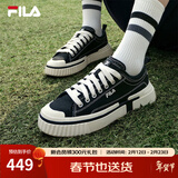 斐乐（FILA）官方LOOP女鞋帆布鞋新款休闲运动鞋小白鞋板鞋断层鞋 黑-BK 39