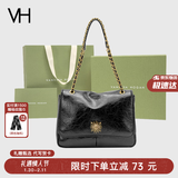 VANESSA HOGAN VH女包复古邮差包单肩斜挎包大容量托特包生日情人节礼物送女友 黑色大号-绿野仙踪礼盒