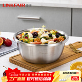 凌丰304不锈钢餐盘子菜碟家用菜盘家用圆盘加厚碟子骨碟菜盆 汤盆-外径18cm
