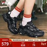 斐乐（FILA）官方猫爪6代女鞋复古运动鞋舒适厚底鞋休闲鞋 黑/影黑灰-BD 38