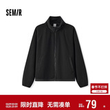 森马（Semir）外套女抗静电摇粒绒宽松休闲冬季拼接立领插肩袖夹克101724108004