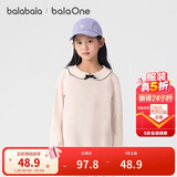 巴拉巴拉balaone女童长袖t恤儿童2025秋甜美娃娃领内搭上衣萌208325100001