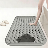 佳洁利 浴室防滑垫淋浴房洗澡地垫卫生间防摔老人孕妇小孩按摩脚垫无味 灰（搓脚款） 80cm*50cm 1件数 加厚（中号）