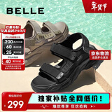 百丽厚底沙滩鞋男鞋25夏新休闲户外运动凉鞋A1514BL5 黑色 40