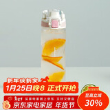 乐扣乐扣（LOCK&LOCK）人鱼线塑料运动水杯便携水壶夏天带提手男女水杯子700ML淡粉色