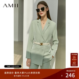 AMII女装2025职业西服套装女夏季新款休闲外套时尚西装两件套 抹茶绿(西装) M (160)