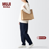 MUJI 黄麻简易收叠购物袋A4手提包托特包单肩包包手提袋麻布袋通勤包 长31.5*宽36*高19cm 原色 5A