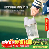 乐扣乐扣（LOCK&LOCK）大容量水杯tritan运动摇摇杯便携提手水壶男女塑料杯子800ML灰色