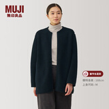 MUJI女式 长毛抓绒 大衣 长袖冬季款 羊羔绒外套外衣 女装 BB2QPA4A 深藏青色 XL (165/92A)