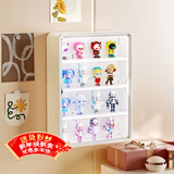 安尔雅壁挂式盲盒收纳展示架收纳盒透明手办摆件挂墙展示盒白色大号款