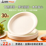尚烤佳（Suncojia）纸盘 一次性餐具 防水防油可降解圆盘 纸碟 30只