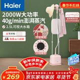 海尔（Haier）立式挂烫机35g蒸汽量2.5L水箱双杆家用手持熨斗烫衣服带板大功率平挂两用多功能蒸气熨烫机GS2408F