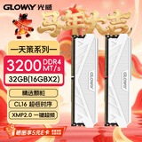 光威（Gloway）32GB(16GBx2) DDR4 3200 台式机内存条 天策 马甲条 精选颗粒  CL16 皓月白