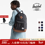Herschel加拿大赫行 经典系列Heritage男女书包通勤包双肩背包 经典黑色/褐色皮革 24升