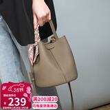 YUYULA牛皮包包女包水桶包高端品牌斜挎手提包生日三八38女神节礼物