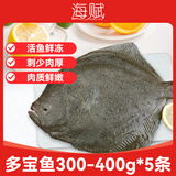 海赋 山东 多宝鱼净重300-400g*5条 海捕鲜活速冻-源头直发