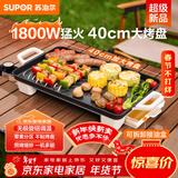 苏泊尔（SUPOR）电烤盘电烧烤炉 家用多功能锅 烤肉锅大容量1800W大功率猛火速烤 易清洁烤肉机GJ4025P801