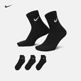 耐克速干训练短袜(3双)支撑柔软舒适NIKE EVERYDAY SX7677 010黑/(白) M