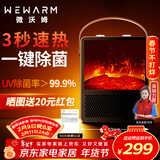 WeWarm【UV除菌99.9%】壁炉取暖器家用暖风机仿真炭火电暖器室内外大面积速热冷暖风机轻音节能1908NUV