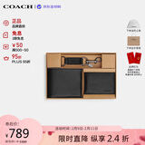 蔻驰（COACH）【品牌直供】男包男士牛皮革钱包卡包礼盒 黑色CS433情人节礼物
