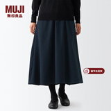 MUJI MUJI  女式 弹力 起毛 喇叭裙 半身长裙秋冬季 简约风BEK40C2A 深藏青色 XS