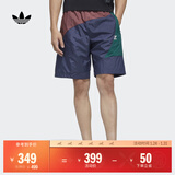 adidas舒适拼接运动短裤男装夏季阿迪达斯官方三叶草   暗灰藏青/森林绿   XL