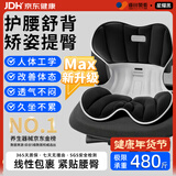 藤田制药护腰坐垫靠背办公室久坐神器舒适透气人体工学椅腰靠垫 星耀黑F1