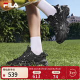 斐乐（FILA） 官方女鞋FLUID 5猫爪休闲鞋时尚复古运动鞋女鞋老爹鞋 黑-猫爪5代 网面F12W422103F 35.5