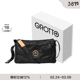 GROTTO个乐黑石包经典大容量植鞣绵羊皮单肩斜挎通勤软包男女款礼物 黑石M（金标）